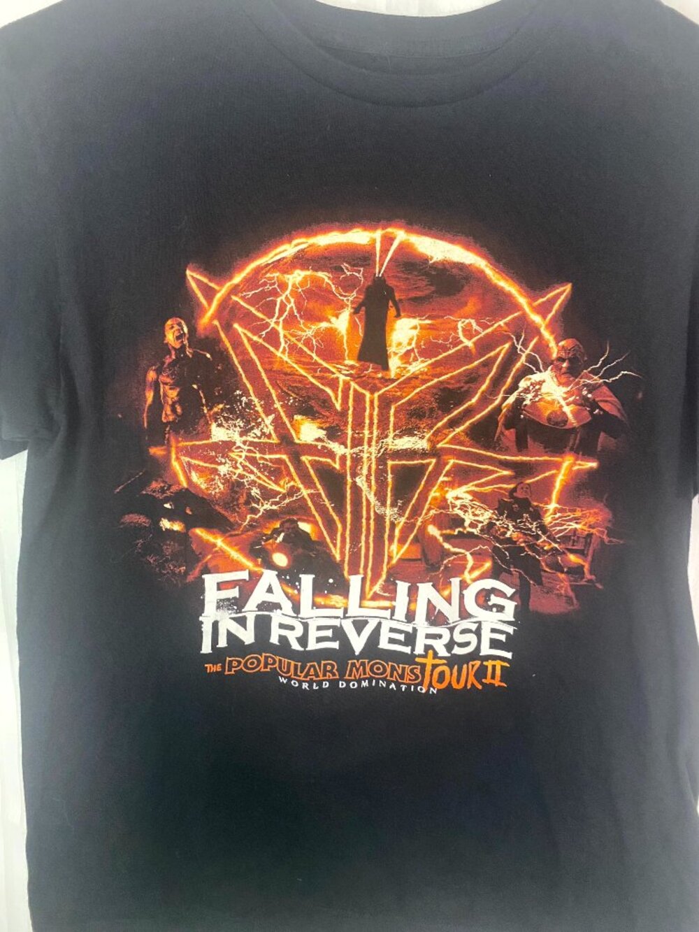 Falling In Reverse Popular Mons Tour II World Domination Black Band T-Shirt Size
